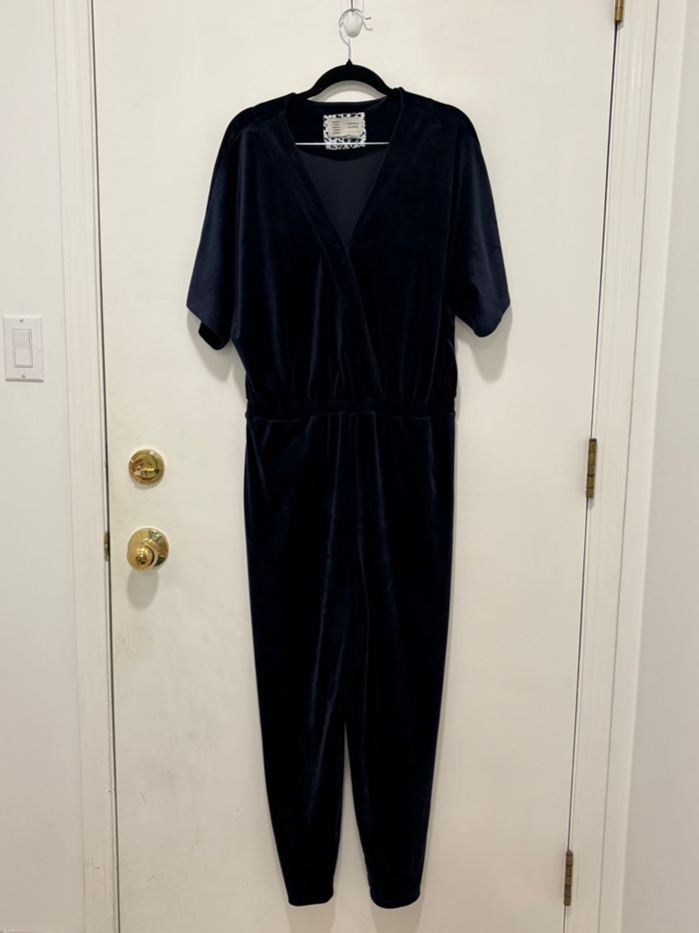 Anthropologie Velvet Black Jumpsuit - Classic V-Neck Women's Jumpsuit